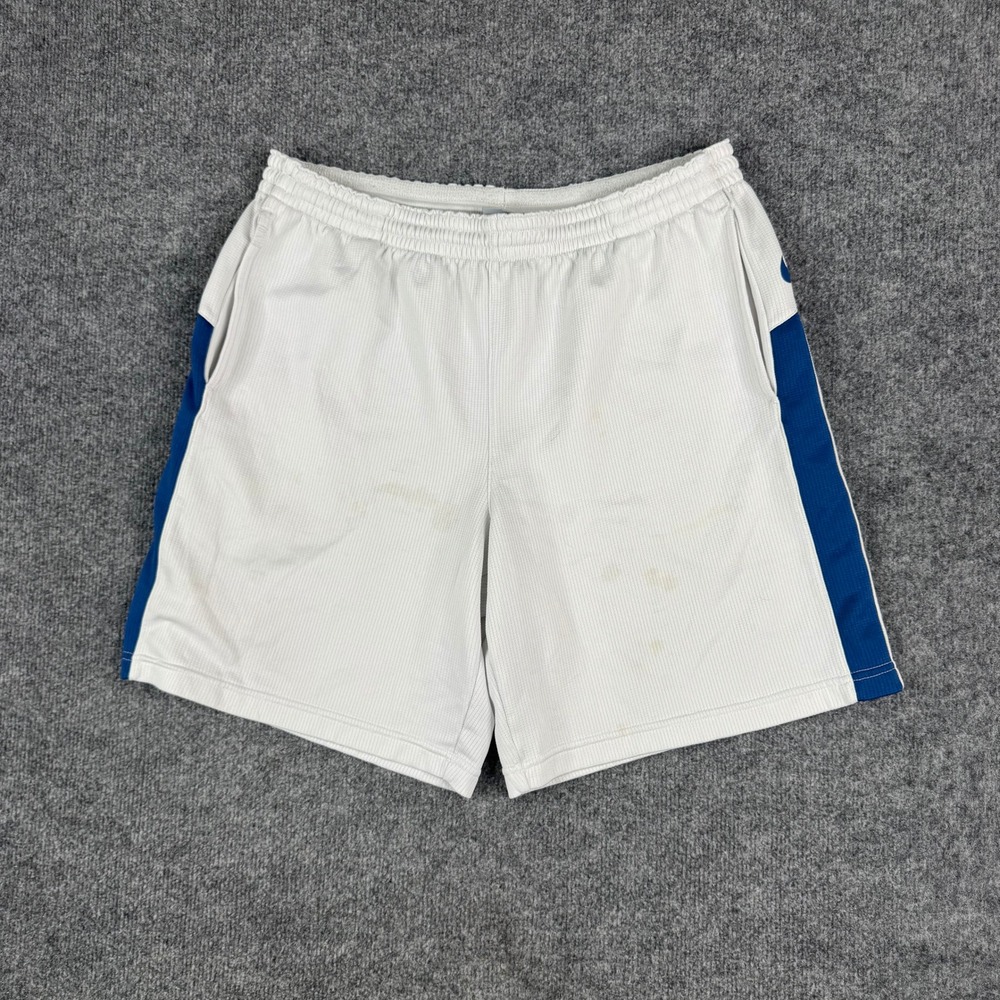 Nike Shorts Mens Size Large White Blue Sphere Dry Athletic Breathable Pockets